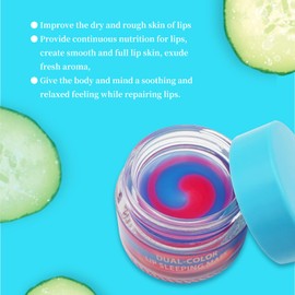 MOND'SUB Dual - Color Lip Sleeping Mask Set - 5 Flavors for Nourished, Smooth Lips (Cucumber + Hyaluronic Acid)