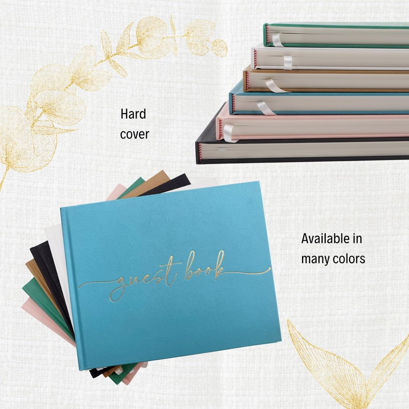 Plantvibes Wedding Guest Book - 120 Thick Pages that Prevent