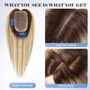 HAIRCUBE Hair Toppers 100% Real Human Hair,Ombre Blonde with Brown