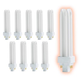 GoodBulb 18 Watt CFL Light Bulbs | 4 Pin G24Q-2 Base 2700K Soft White | 18W High Output 1200 Lumens | Double Tube Compact Fluorescent Light Bulbs Plug-in | 10 Pack