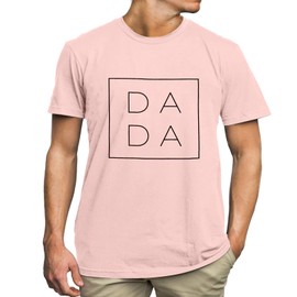 Dad Shirts for Men Funny DADA Letter Print Graphic Tshirts Father Daddy Papa Gifts Tee Tops Pink