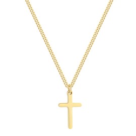 Joxevyia Cross Necklace for 14K Gold Filled Stainless Steel Small Cross Pendant with Cuban Chain Necklace Simple Faith Jewelry Christmas Gift for Men Women 16-24 Inches, 22 inches, Metal, No Gemstone