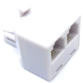 RJ11 Plug to 2 Way RJ11 Sockets Adapter Dual Cable Splitter, 4 Wires, 4P4C