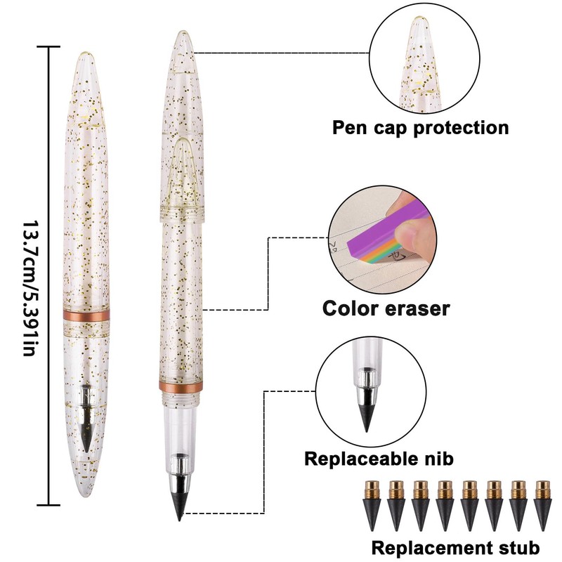 RNHDLY Eternal Pencil, Pack of 4 Inkless Pencils, Eternal Pencil,