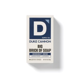 Duke Cannon Midnight Swim Big Brick of Soap – Sandalwood + Lavender Scent, 10 oz. – Large Triple-Milled Bar Soap for Men, Long-Lasting, Moisturizing with Natural Oils, Supports U.S. Veterans
