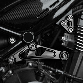 Engine Mount Reinforcement Bracket Frame Support Kit Aluminum Alloy CNC Machined High Rigidity Compatible with Z900RS Z900RS CAFE 2018-2025 (Black) [Parallel Imported]