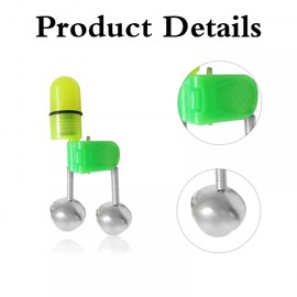 DONGKER LED Fishing Bells, Pack of 10 Eel Bells with Clamp, Portable Double Fishing Bell with LED for Outdoor Fishing Rod Bite Alarm Fishing
