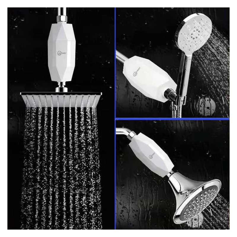 CoolWAY シャワーヘッドフィルター 硬水用 高出力シャワーフィルターカプセル 塩素 重金属 不純物を濾過 ビタミンC 肌の髪を活性化するシャワーフィルター