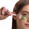 Jade Roller and Gua Sha Set, Rose Quartz Roller with