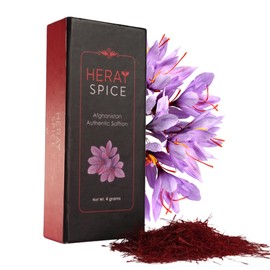 Heray Saffron, Premium Afghani Safron Threads (Super Negin Quality A+) Fresh Pure All Red Thread, Golden Spice for Bouillabaisse, Risotto, Paella, Tea's, Rice, and Latte Glass Jar Packing (4 Grams Saffron)