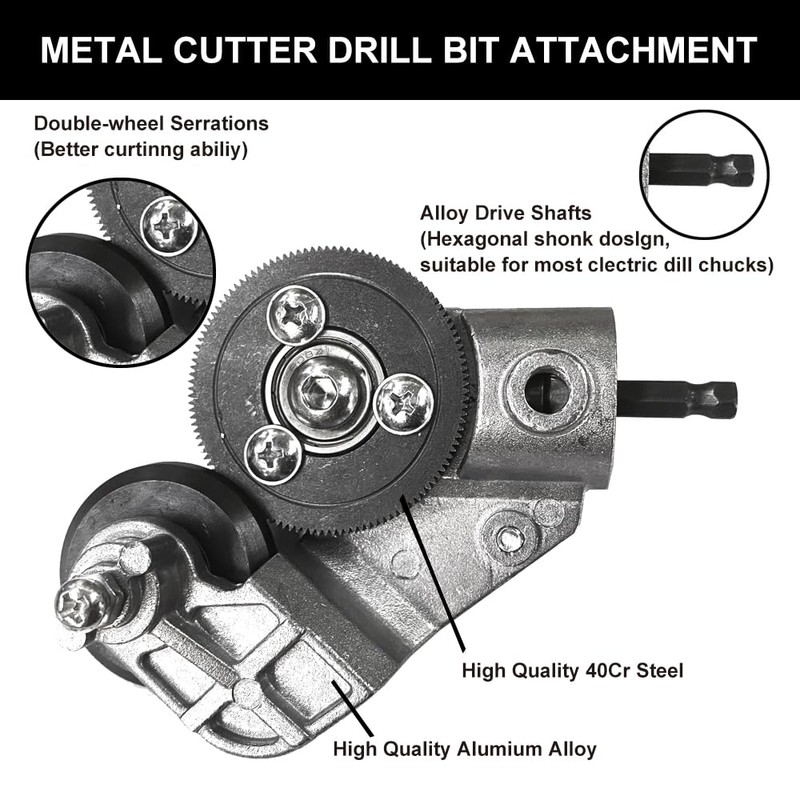 NORTOOLS Electric Drill Plate Cutter,Sheet Metal Cutter Drill Attachment,Metal Nibbler