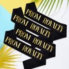 MUMUNN 4PCS Prom Royalty Sashes, Black Gold Prom Royalty Sash