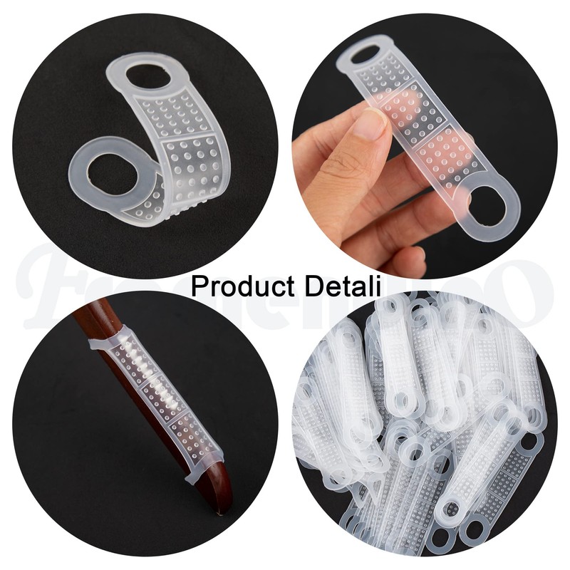 Framendino, 100 Pack Clear Non-Slip Rubber Clothes Hanger Grips Clothing