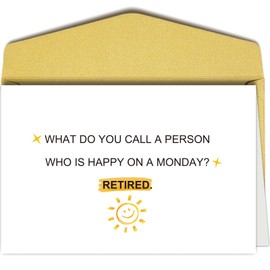 Oamiolek Funny Retirement Card - Humorous Congratulation Card for Men & Women, Perfect for Friends & Coworkers Retiring on A Monday