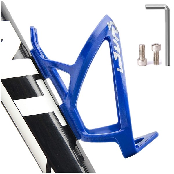 Hordlend SBJ-389 Bicycle Bottle Cage, Bike Drink Holder, Ultra Lightweight, Highly Stretchable, Water Bottle Cage, Mountain Bike, Road Bike, Cross Bike, Includes Mounting Tools (Blue)