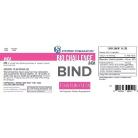 Systemic Formulas Bio Challenge #404 Bind, Toxin Elimination, 120 Capsules, New