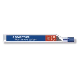 STAEDTLER Mars Micro Carbon Mechanical Pencil Refills, Tube of 12 0.5mm 2B Soft Fine Point Graphite Leads, 250 05-2B