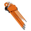 Sealey Premier 9pc Extra-Long Ball-End Hex Key Set - Imperial