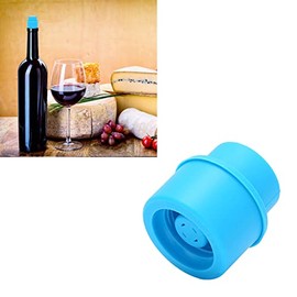 LBEC Tapón para Botella de refresco, tapón hermético para Botella Hecho de Silicona ABS Azul de Grado alimenticio con indicador de Fecha para Uso Diario