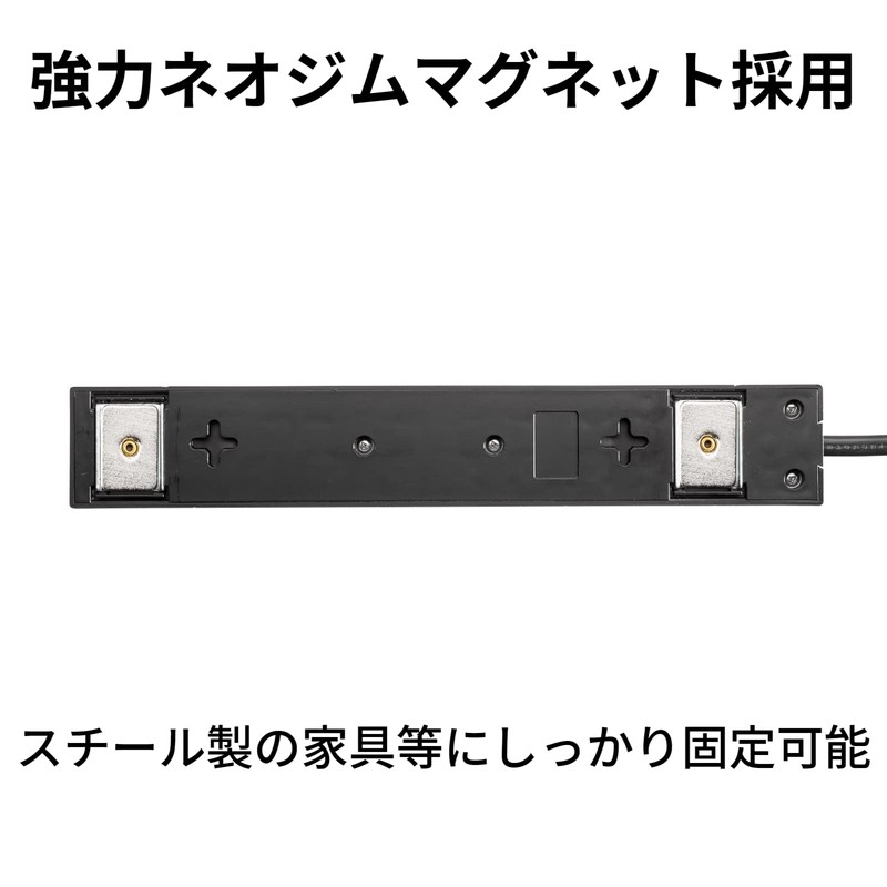 Sanwa Supply TAP-2210-3BK Power Strip, 10 Socks, 2P (3 m),