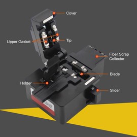 QIIRUN TM27 Fiber Cleaver, High Precision Fiber Cutter with 16 Cutting Spots Fiber Optic Cleaver with 3 in 1 Fiber Holder