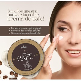 Crema corporal hidratante ANTIOXIDANTE de Café, blanquea, hidratación profunda, textura nacarada, en lata de 200g