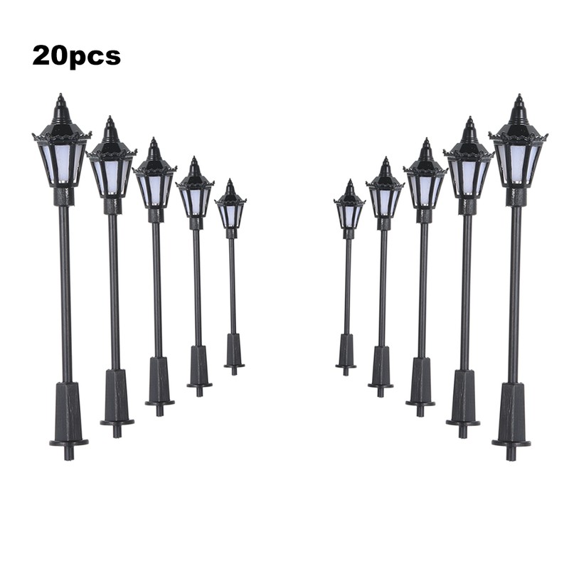 20pcs Warm White Model Street Lights Layout Lamppost Railway Train
