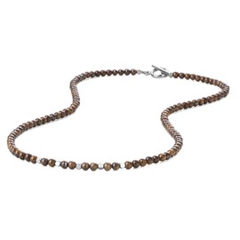 GAVU Toggle Clasp Bronzite Necklace for Men Women, Crystal Beaded Necklace for Men 20"