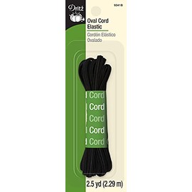 Dritz Oval Cord Elastic, 2-1/2-Yards, Black