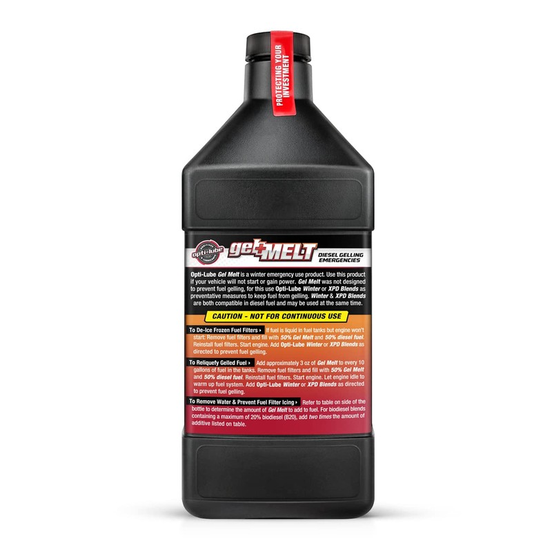 Opti-Lube Gel Melt Diesel Fuel Additive for Emergency Use: 1