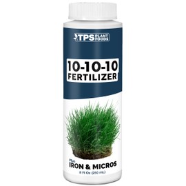 Liquid 10-10-10 Fertilizer for Lawn and Garden, Triple Ten NPK Plus Iron and Micros, Liquid Plant Food 8 oz (250mL)