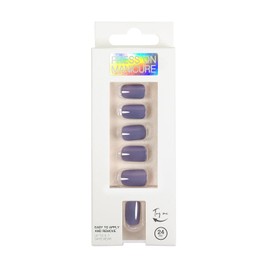 LEIRQXMK 24 pieces Press On Nails - Pure Color, No Damage to Nails, Includes Nail File - Nail Stickers/Fake Nails for Nail Stuff Enthusiasts