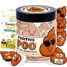 Positive Poo Affirmation Cards - Poop Emoji Gifts - Poop Gifts - Funny Gag Gift for Women, Men, Teens, Coworkers, Best Friend - Emotional Support Poo - White Elephant Gift, Stocking Stuffers