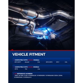 KAX Catalytic Converter Compatible with Honda Accord 2.4L 2013-2017, CR-V 2015-2016, Stainless Steel High Performance 1PC (EPA Compliant)