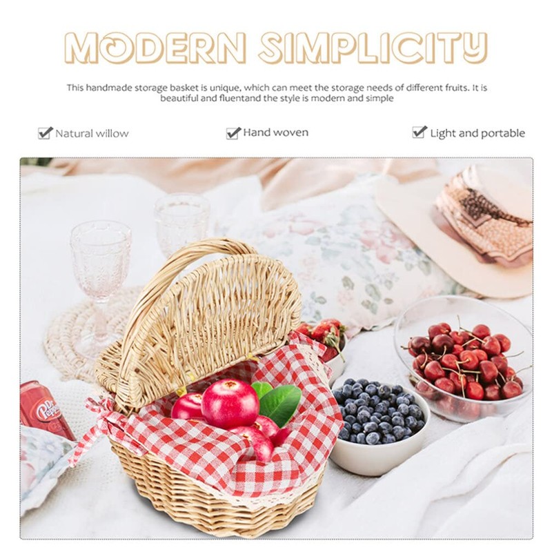MAGICLULU Wicker Picnic Basket with Insert, Country House Style Picnic