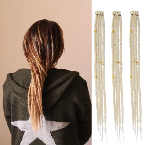 Dsoar Thin Dreadlock Extensions with Clips 20 Inch Clip In