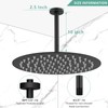 Voolan Shower Arm with Flange, Ceiling Mounted Fixed Shower Pipe,