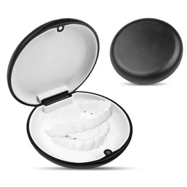 Avesteir Pack of 2 braces box, denture box, denture container, denture box, braces box, braces box, braces box, box for dental splint, for travel and daily use (black)