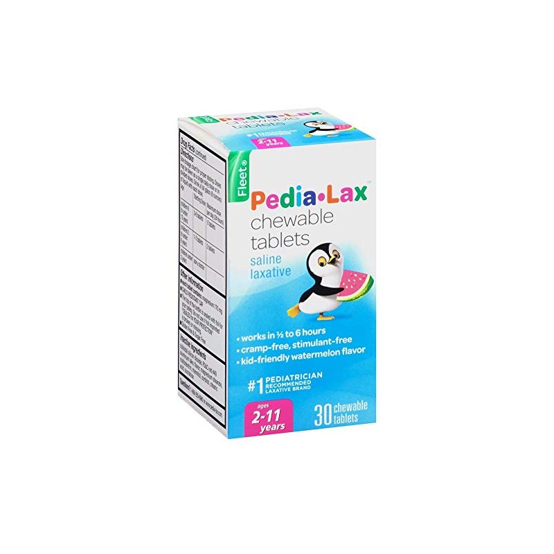 Pedia-Lax Laxative Chewable Tablets for Kids, Ages 2-11, Watermelon Flavor,