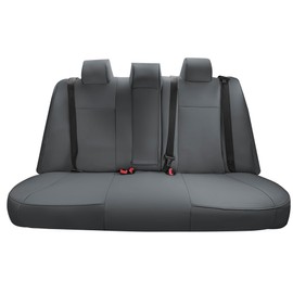 FH Group Custom Fit Seat Covers for 2012-2017 Toyota Camry, Car Seat Covers Rear Set, Solid Gray Faux Leather Seat Covers, Waterproof Car Seat Cover, Toyota Accessories, Car Seat Covers for Sedan