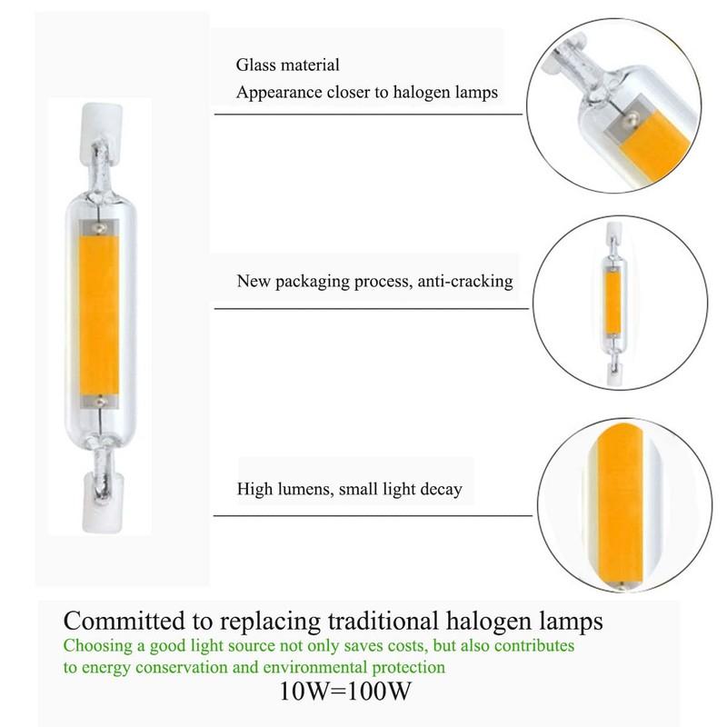 Edearkar R7S 78mm LED Bulb 10W Double Ended LED Dimmable