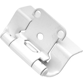 Hickory Hardware P5710F-W2 Self Closing Semi-Concealed Hinge 1/2 Inch Overlay - Cabinet Hardware Hinge Easy Installation - Full Wrap with 170° Opening Face Frame - White Powder Coat Finish 1 Pair