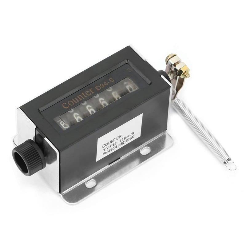 D94-S 6-Digit Resettable Mechanical Draw Counter 0-999999 Forms, 6-Digit Mechanical