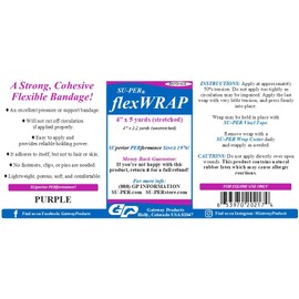 SU-PER FlexWRAP 12 Rolls Self Adhesive Bandages - Strong, Cohesive, Flexible, First Aid Bandages - for Wound Dressings & Horse Leg Wraps - 4" x 5 Yards, Purple