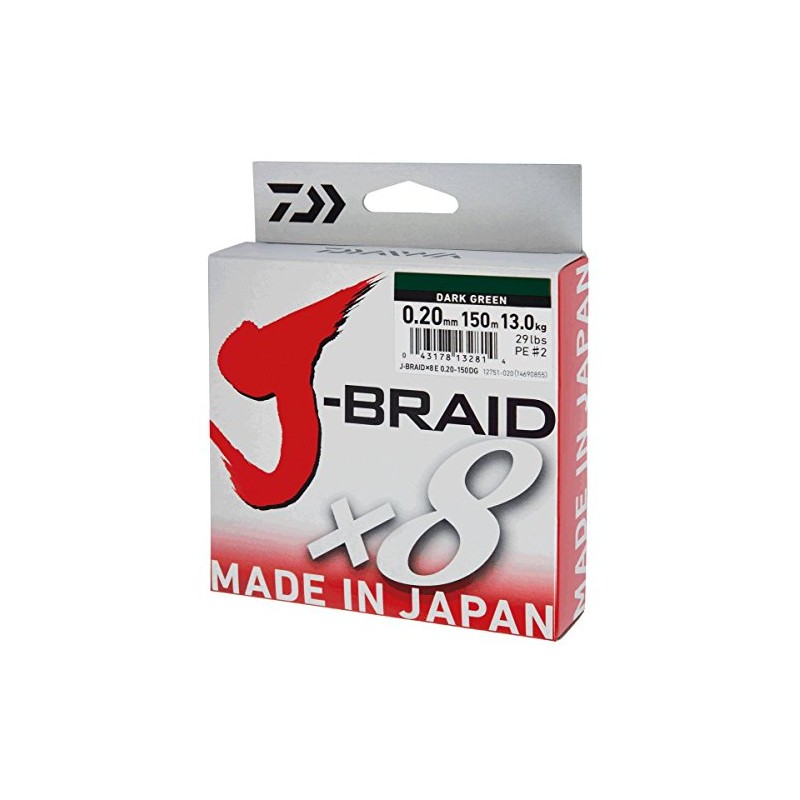 Daiwa J- Braid x8 – Fishing Line Braided Round, Dark