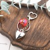 Strawberry Heart Charm Keychain for Keys Y2k Silver Heart Keychain