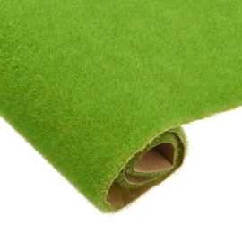 sourcing map Artificial Grass Mat Realistic for Lawn Decoration Table Model 8 cm x 25 cm Light Green Pack of 4