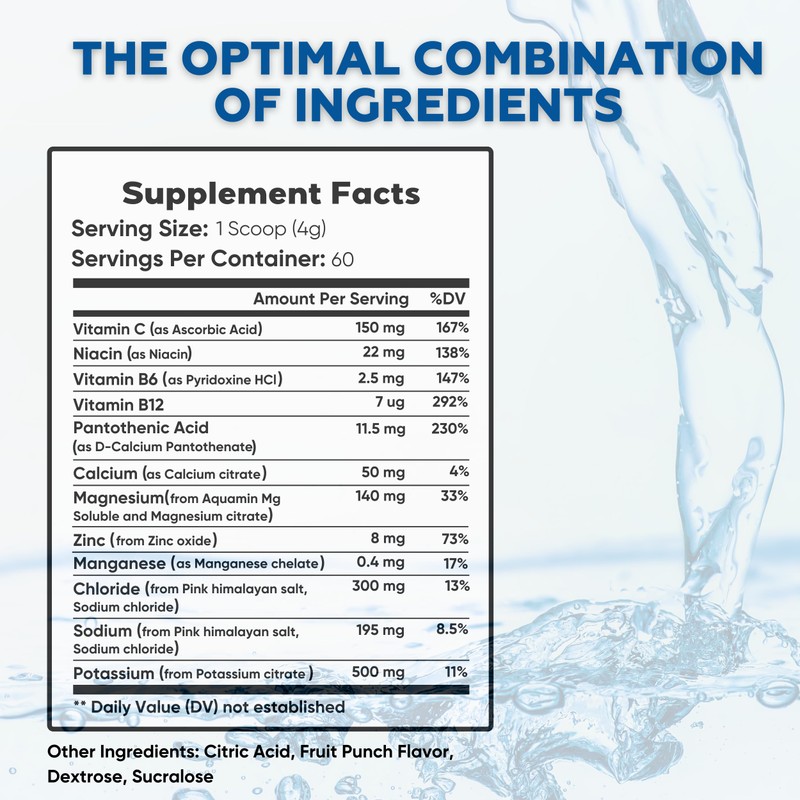 healblend Hydration Powder - Electrolytes Drink Mix with Magnesium, Zinc,