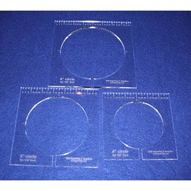 3 Piece Inside Circle Set with Rulers 1/4 Inch Thick - Long Arm- for 1/4 Inch Foot