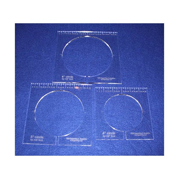 3 Piece Inside Circle Set with Rulers 1/4 Inch Thick